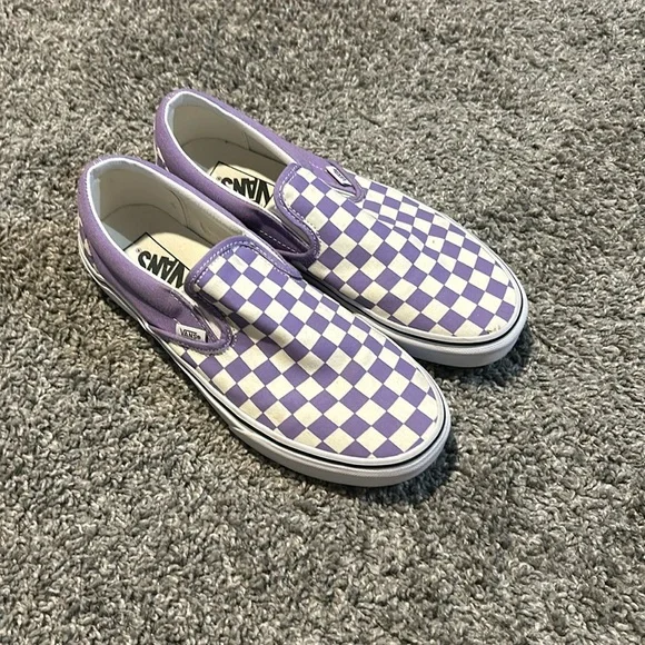 ☆VANS☆ Classic slip-on color tiered checkerboard purple ma New Vans Classic Slip-On Color Theory Checkerboard Purple